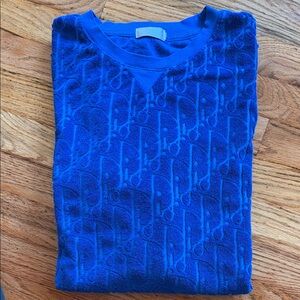 Short sleeve shirt Dior Men's Royal Blue Monogram